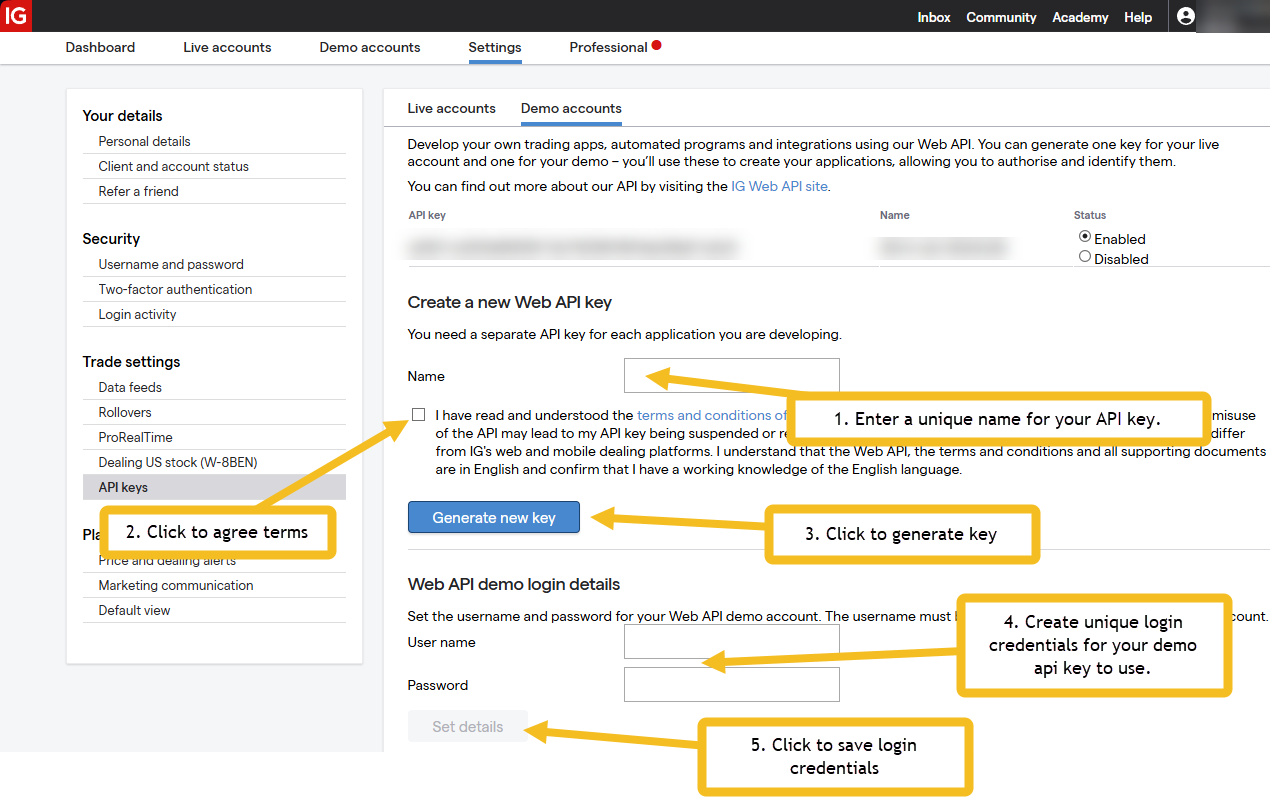 Demo API setup